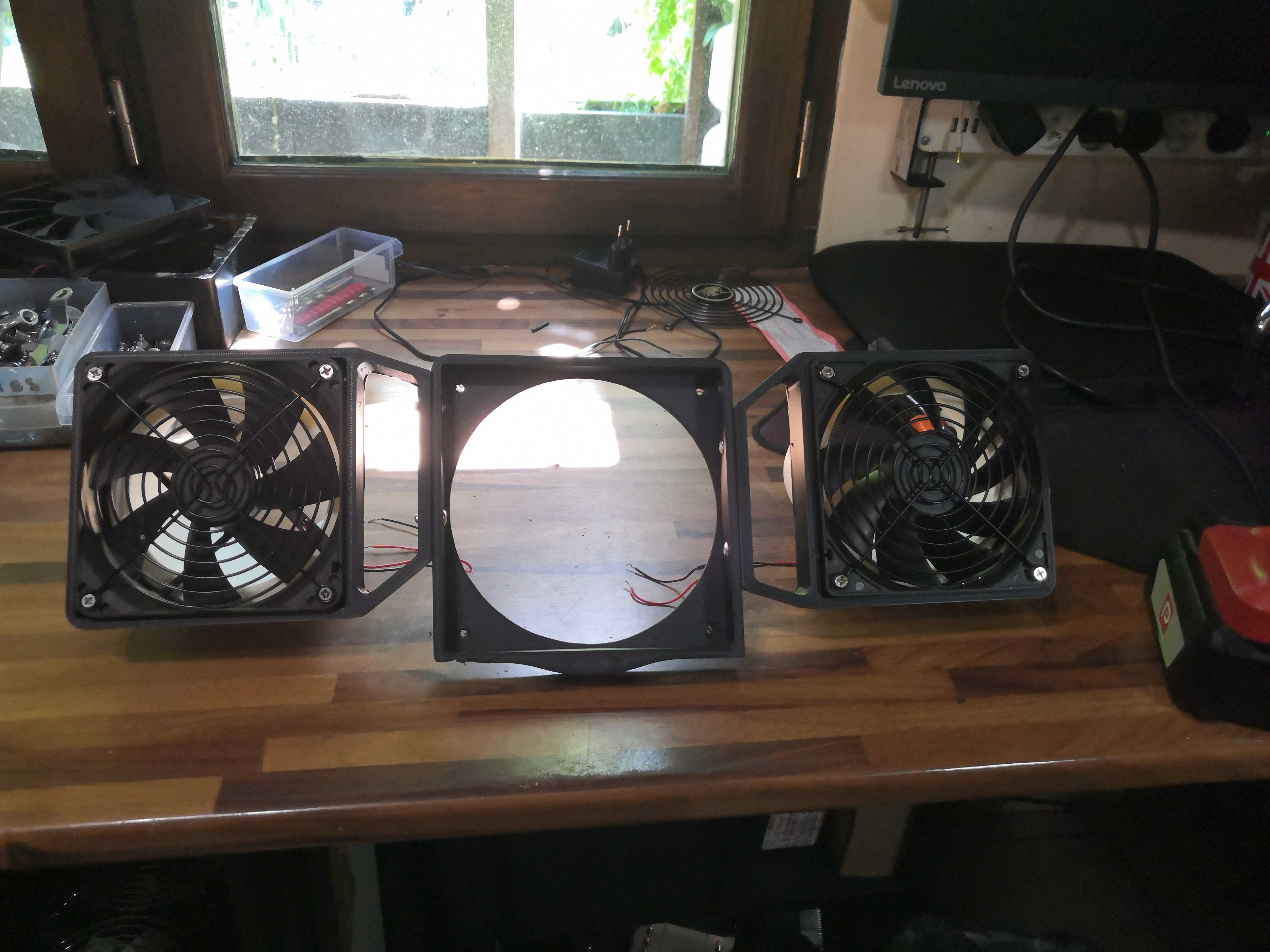 Front view of the three units, with grilles in place