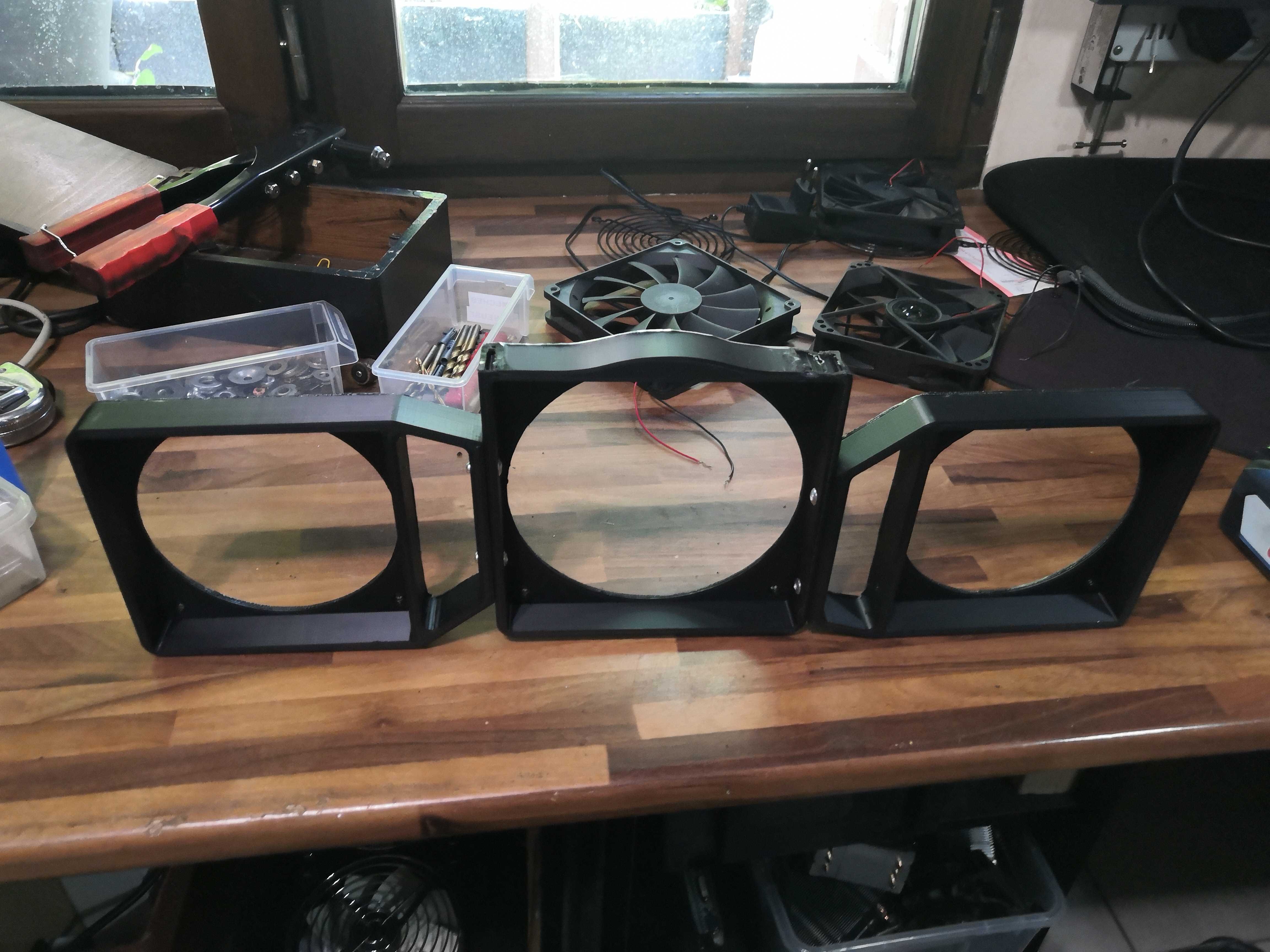 The three mounts lined up