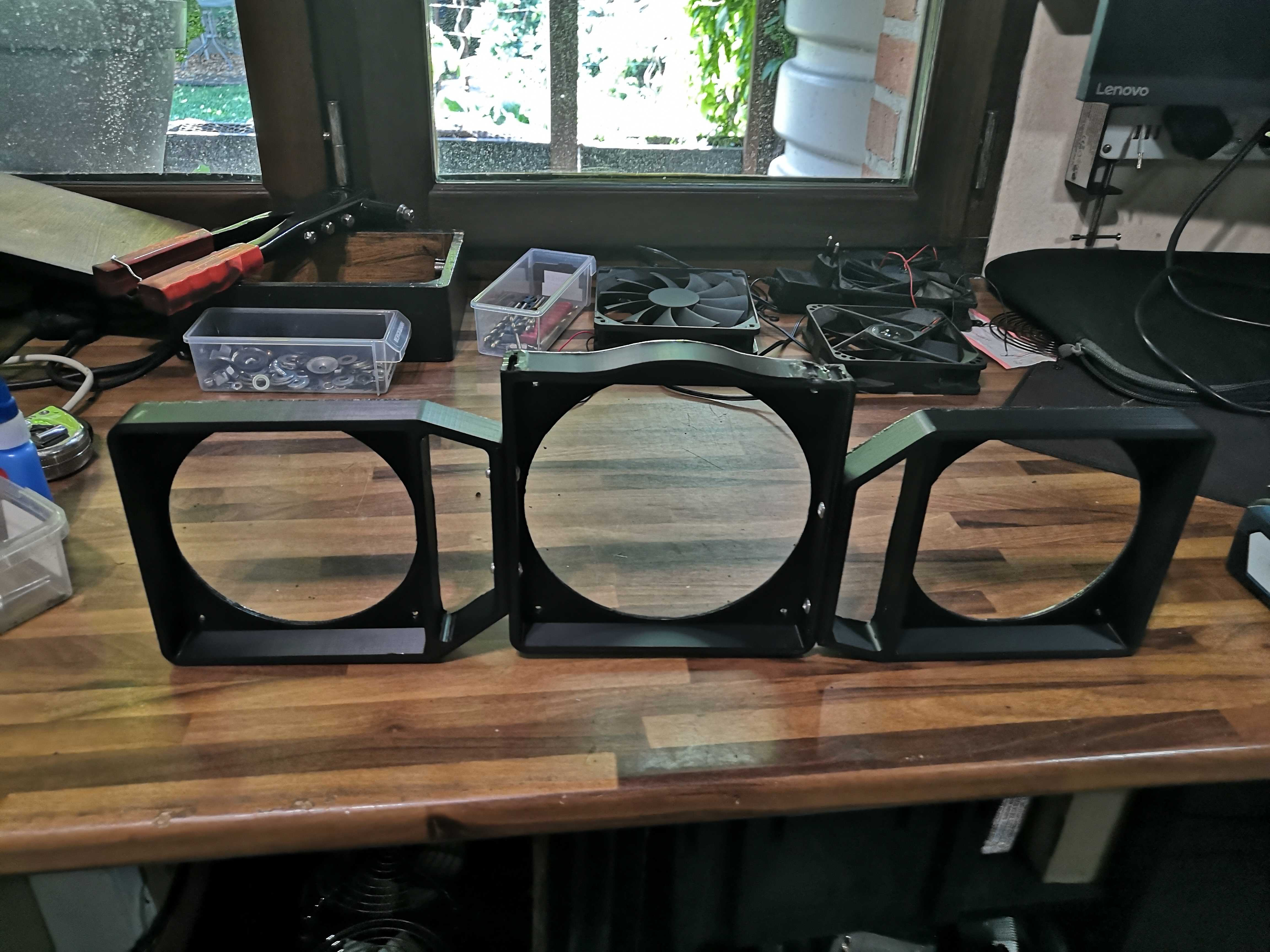 The mounts backlit—you can clearly see the “bracket” part