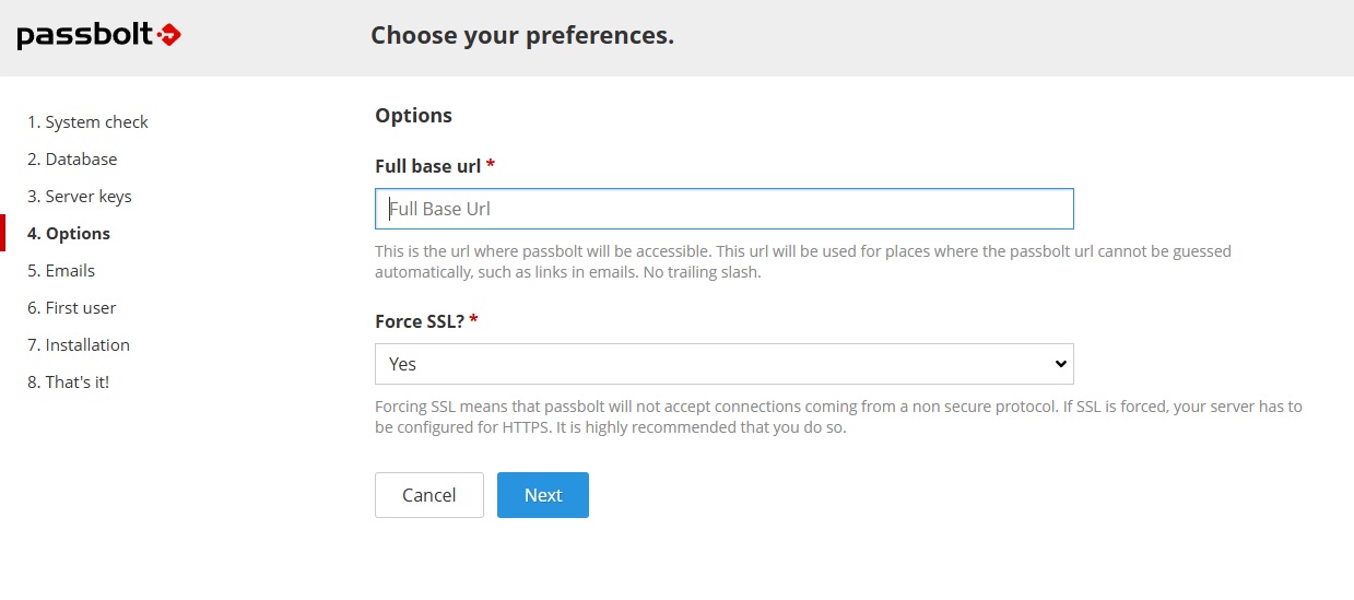 Passbolt - Options