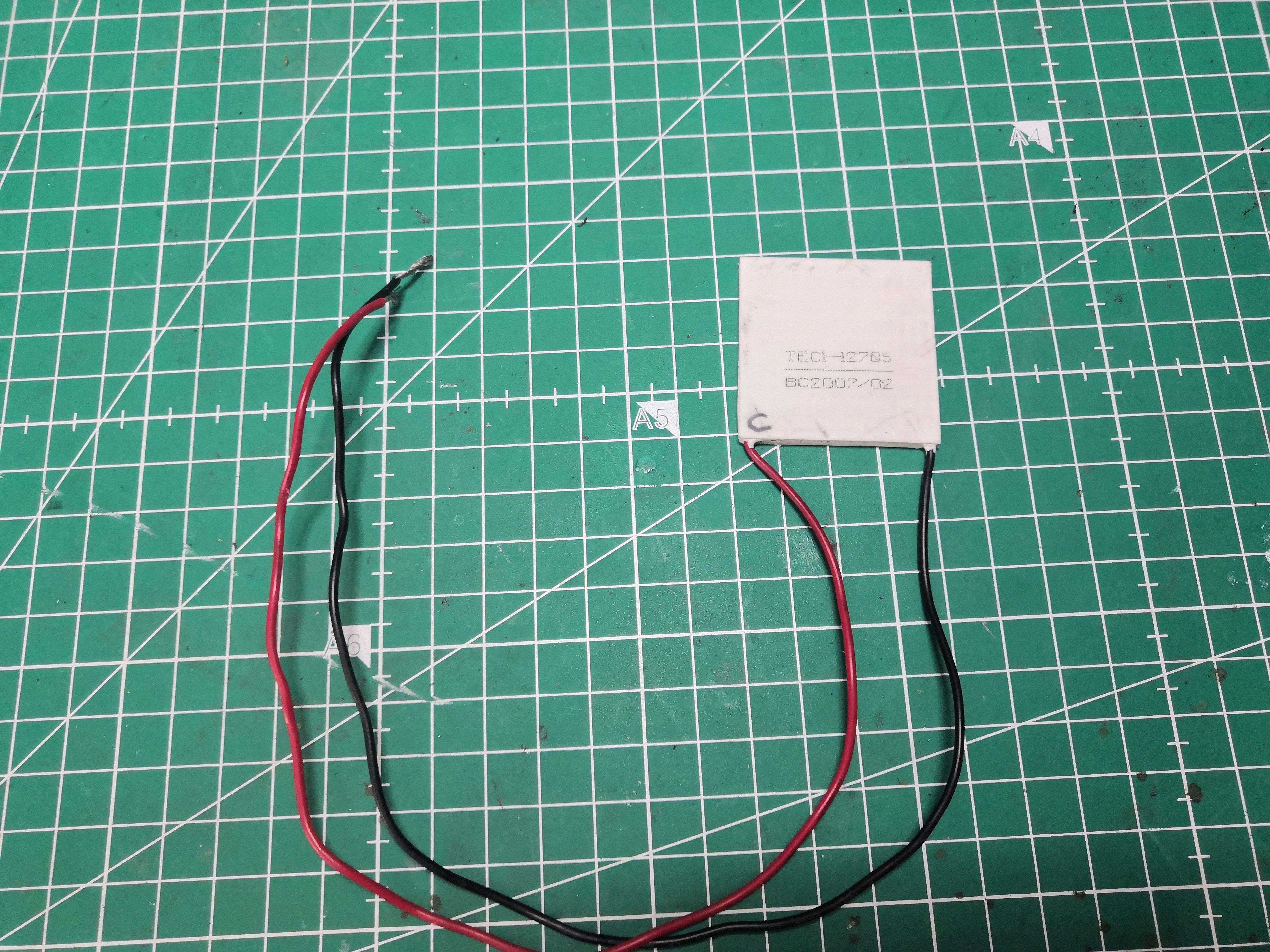The TEC1-12705 module on the cutting mat
