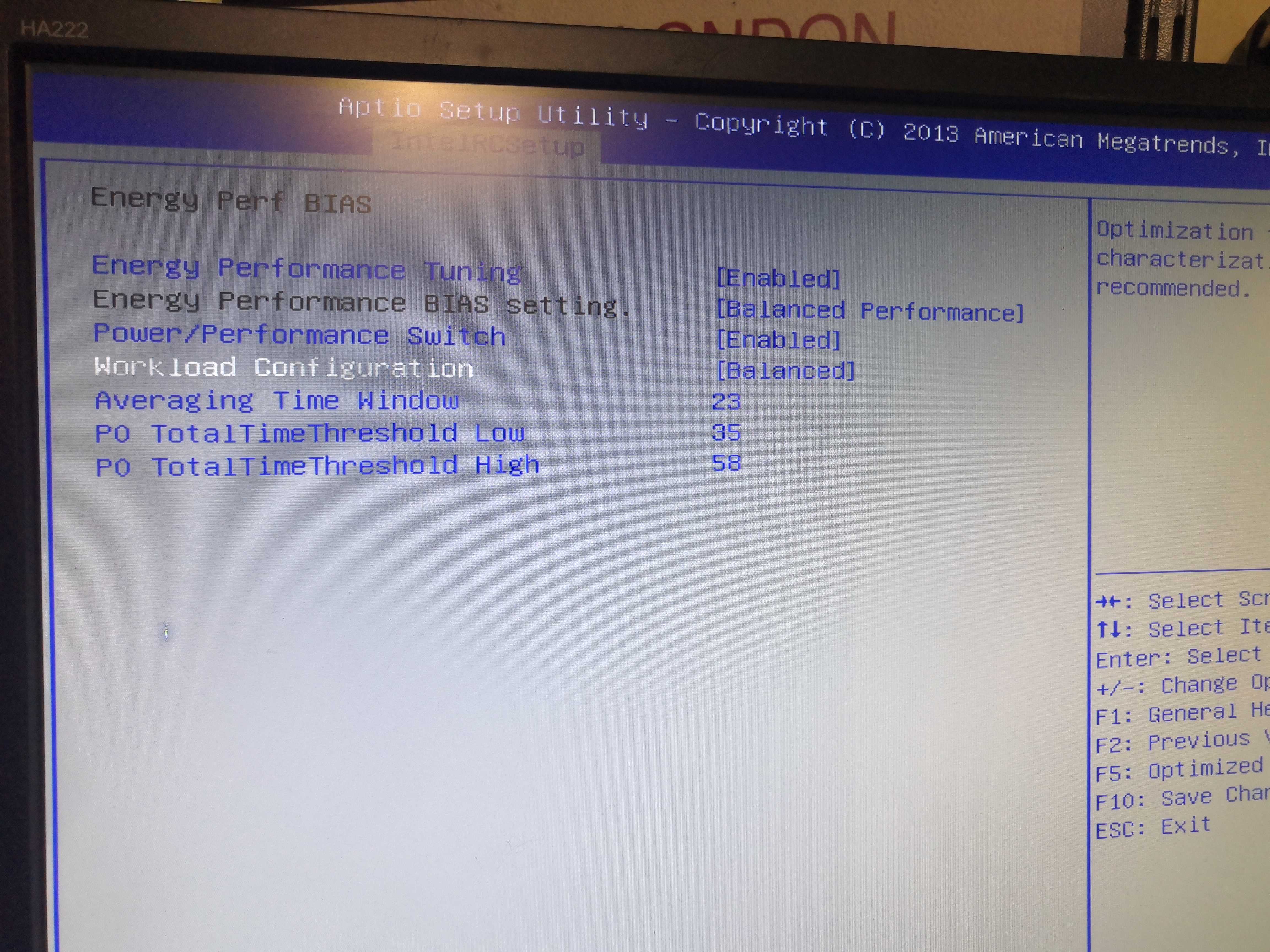BIOS - Energy Perf BIAS