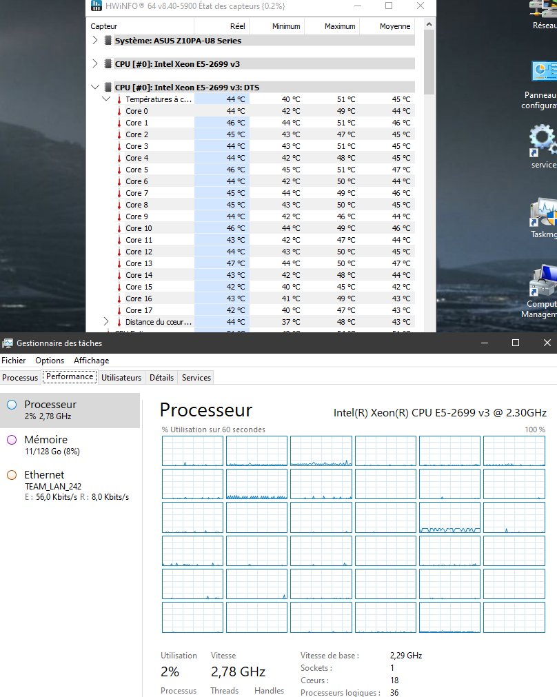 HWiNFO + Task Manager - E5-2699 v3 idle