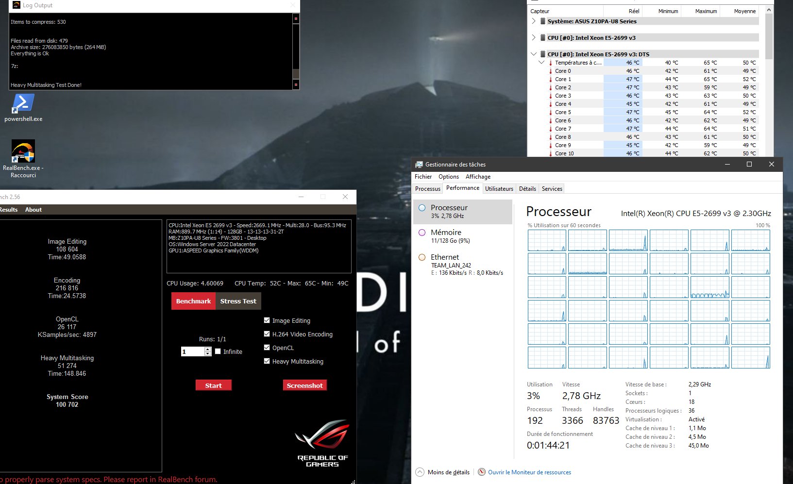 RealBench score - E5-2699 v3