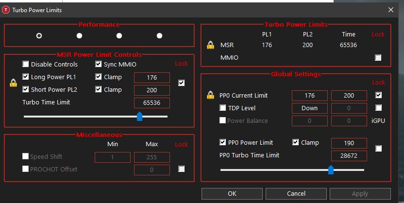 ThrottleStop - Turbo Power Limits